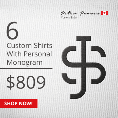 6 Custom Shirts with Personal Monogram